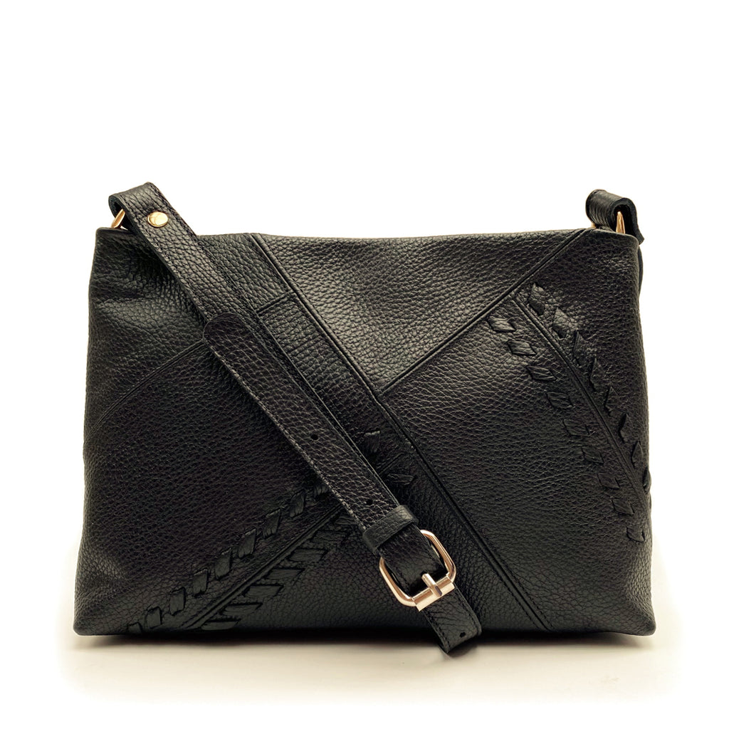Bandolera de cuero modelo ALICE Negro