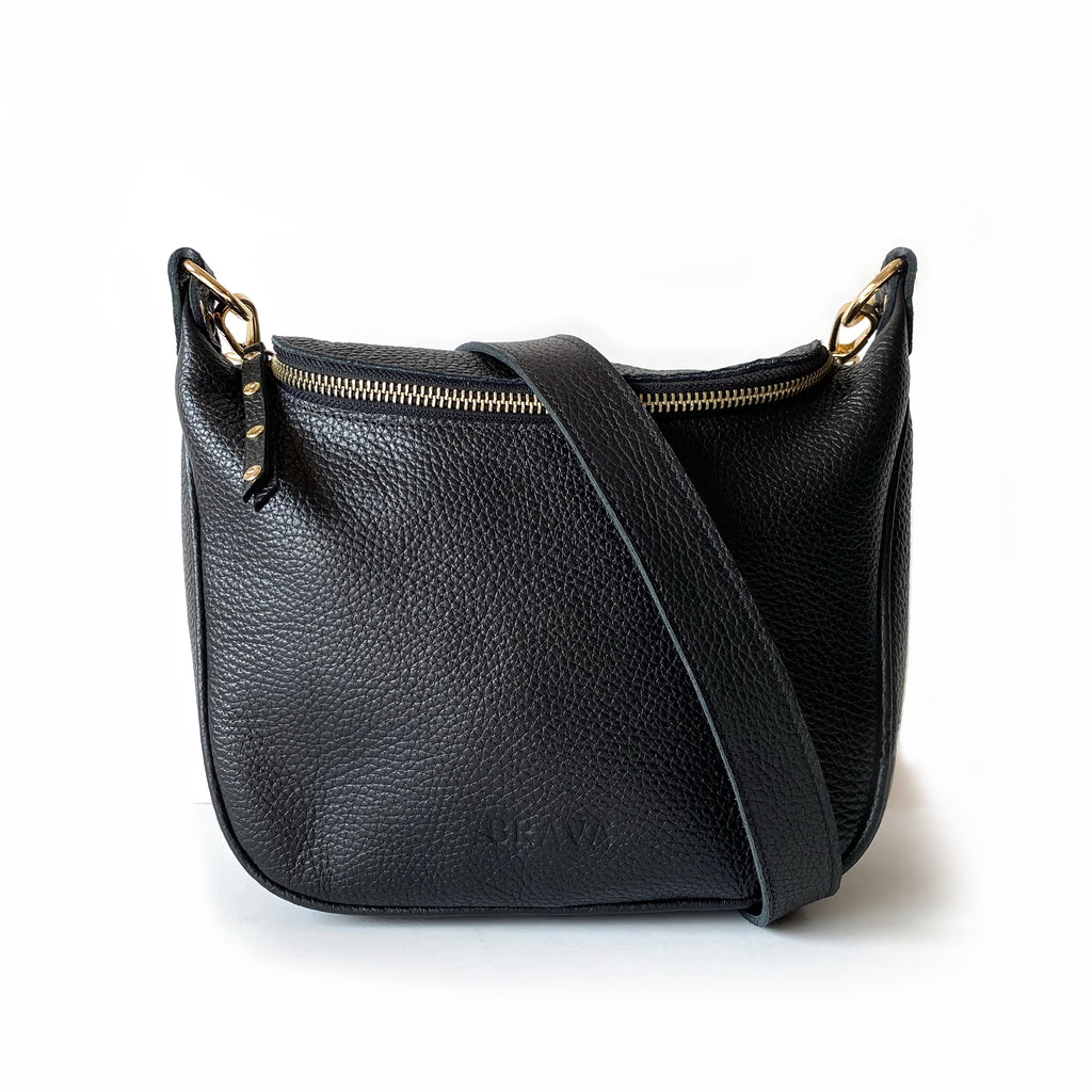 Bandolera de cuero modelo FELICIA Negra