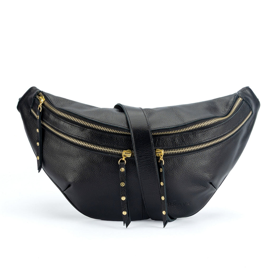 Banano de cuero modelo CANDELARIA Negro