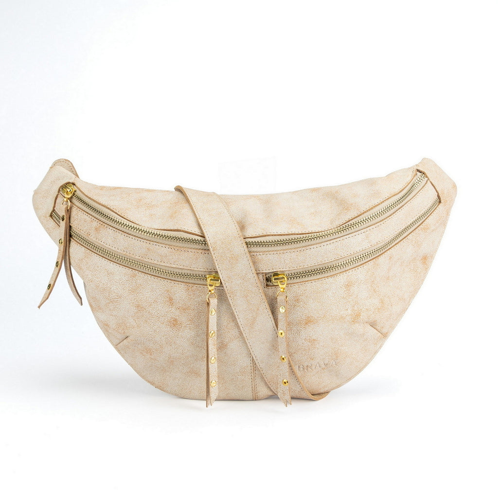Banano de cuero modelo CANDELARIA Off White