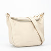 cartera bandolera cruzada de cuero modelo FELICIA marca BRAVA color marfil, vista diagonal