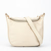 cartera bandolera cruzada de cuero modelo FELICIA marca BRAVA color marfil, vista frontal