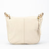 cartera bandolera cruzada de cuero modelo FELICIA marca BRAVA color marfil, vista trasera