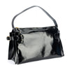 Cartera de cuero riciatto negro, línea estructurada con correa desmontable  cierre con cremallera y bolsillo interior, modelo Michelle marca _BRAVA, vista diagonal.