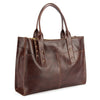 cartera de cuero ejecutiva ALFONSINA XL marca _BRAVA, color caoba, 3 compartimientos, vista diagonal