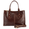 cartera de cuero ejecutiva ALFONSINA XL marca _BRAVA, color caoba, 3 compartimientos, vista frontal