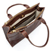 cartera de cuero ejecutiva ALFONSINA XL marca _BRAVA, color caoba, 3 compartimientos, vista interior