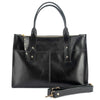 cartera de cuero ejecutiva ALFONSINA XL marca _BRAVA, color negro, 3 compartimientos, vista frontal