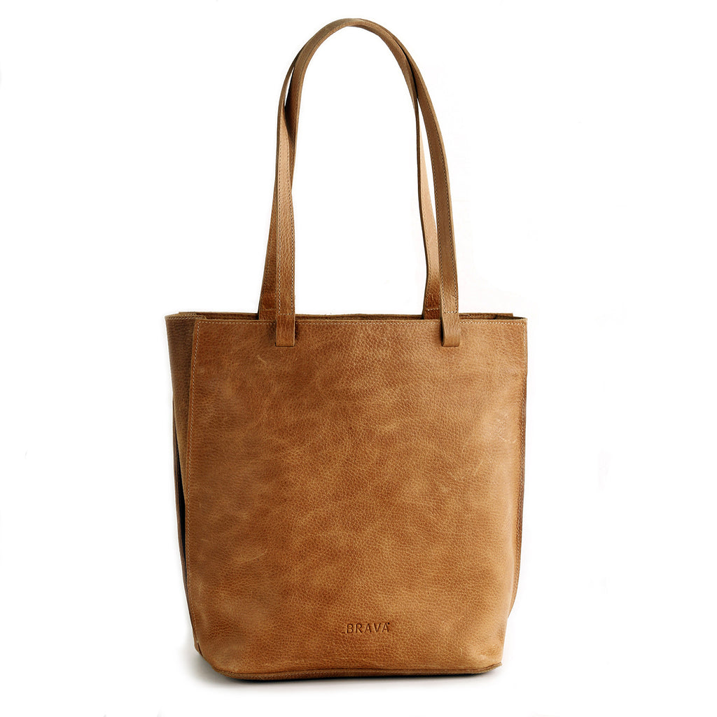 Cartera de cuero modelo CLARA Tostado